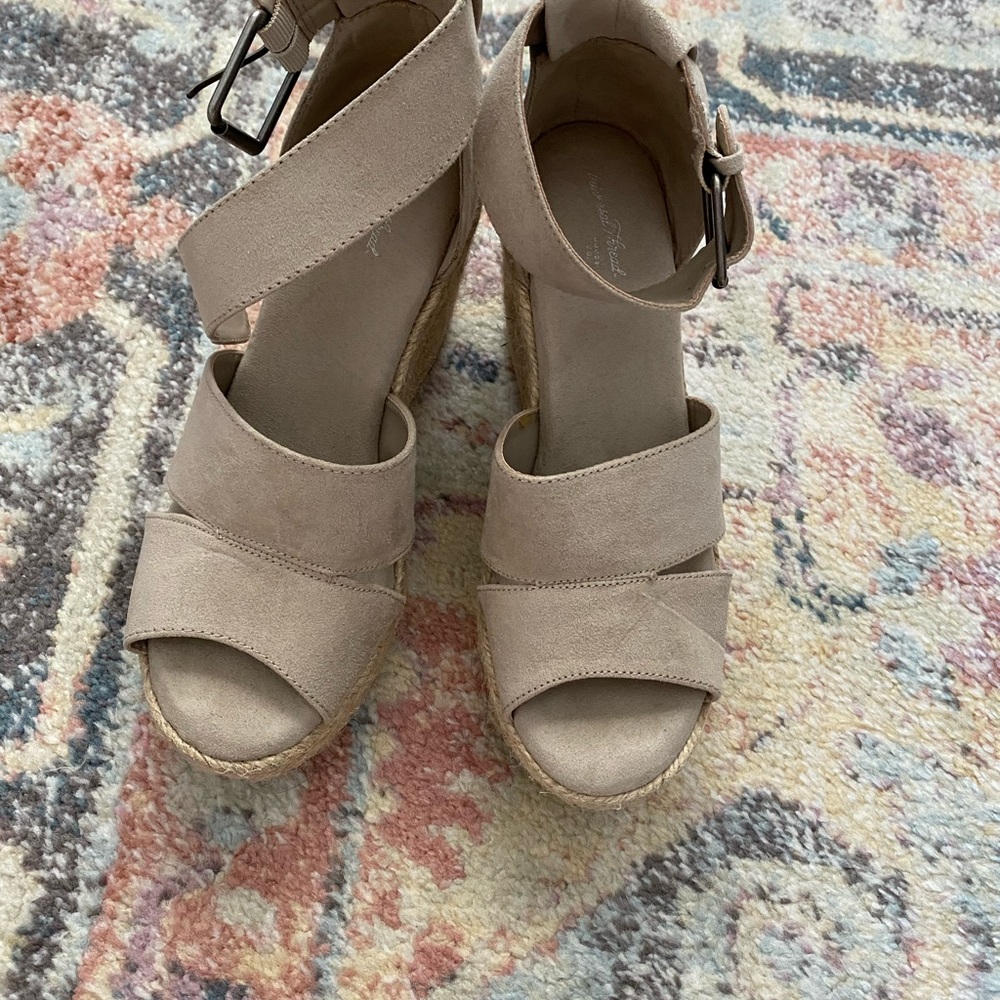 Gorgeous suede wedges worn once - size 7.5